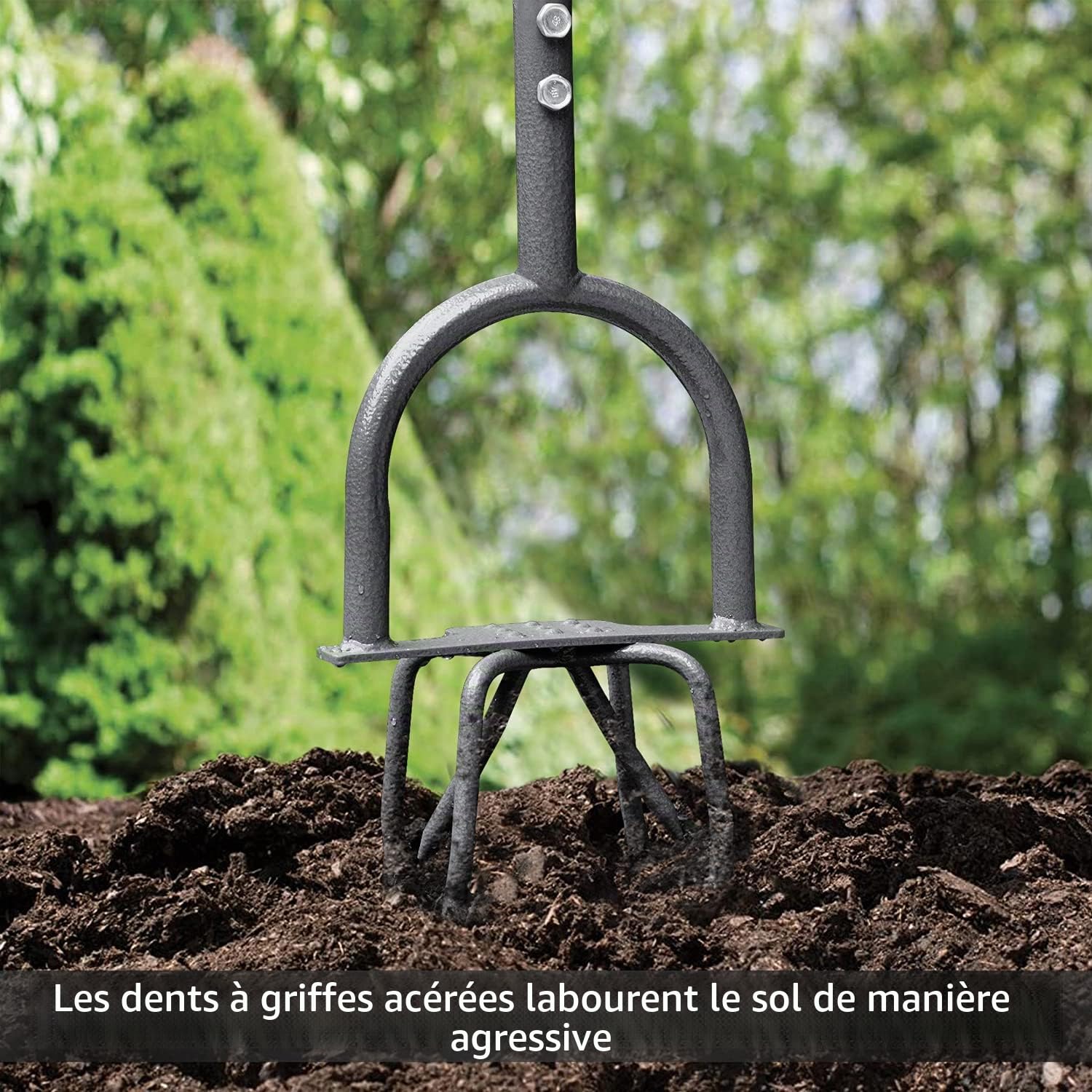 Jardineer Jardin Twist Cultivateur Manuel avec Tige en Acier, Outil de Jardinage Rotatif