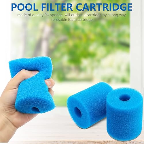 Miniatura 5 de Cartucho de filtro de piscina de 2 piezas, cartuchos de espuma de repuesto, esponja de repuesto, reutilizable, lavable, filtro limpiador de esponja