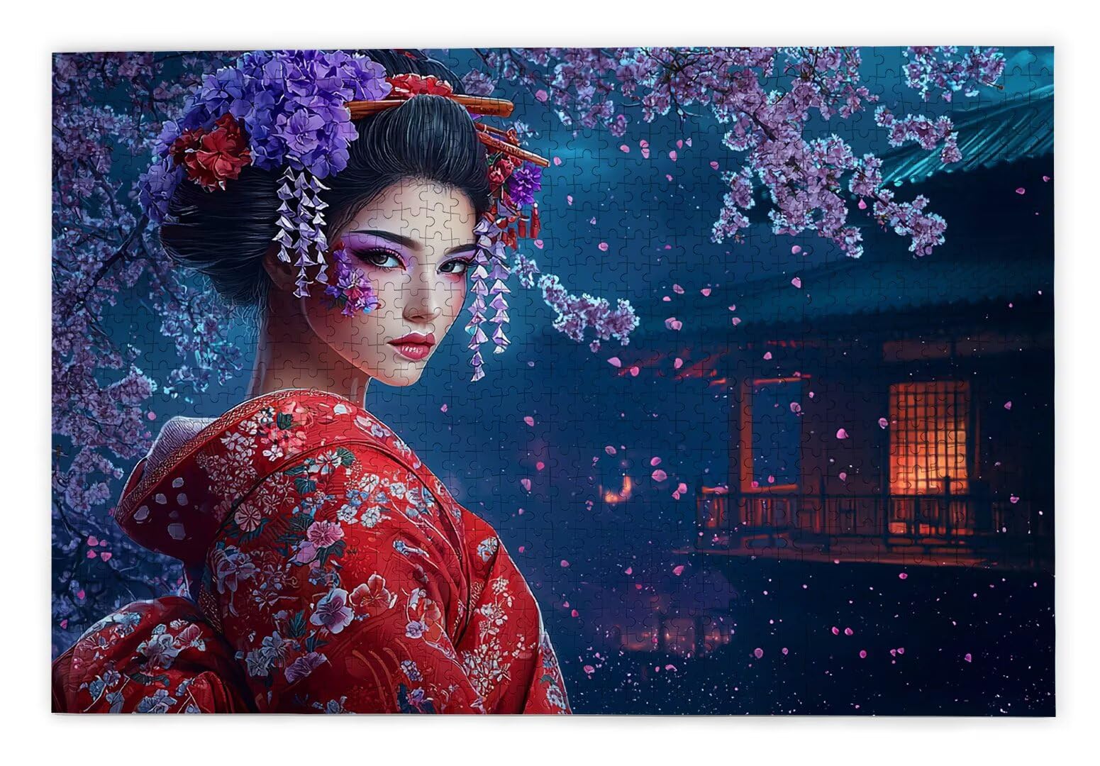 Puzzle dla dorosłych, 2000 elementów, Japonia, 2000 elementów, z pudełkiem na prezent, drewniane puzzle dla dorosłych z naturalnym drewnem, prezenty dla kobiet, mężczyzn, duże, drewniane puzzle