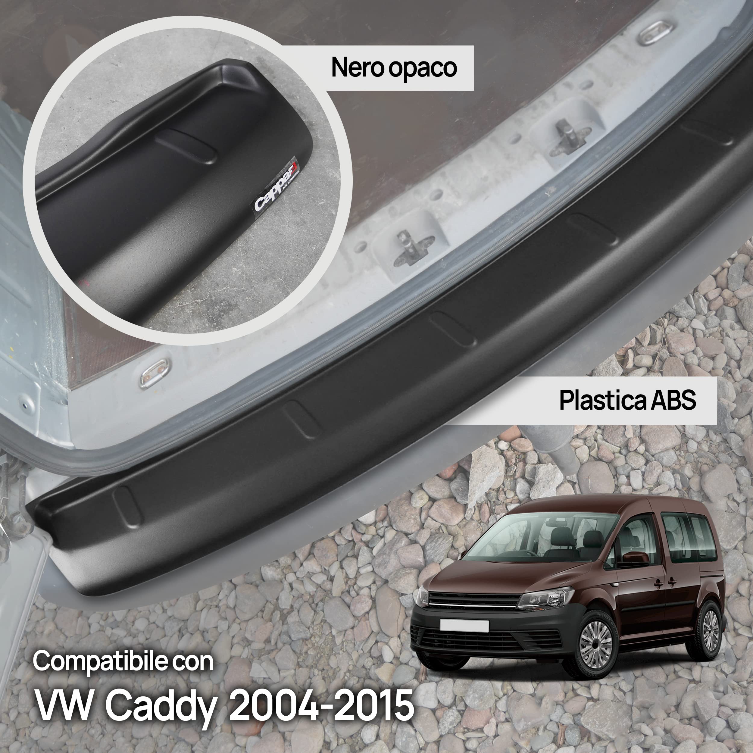 Chromemaster | Protezione paraurti posteriore | Compatibile con VW T6 2015-2019 | Acciaio INOX spazzolato, argento opaco | Protezione per paraurti per proteggere la tua auto dai graffi