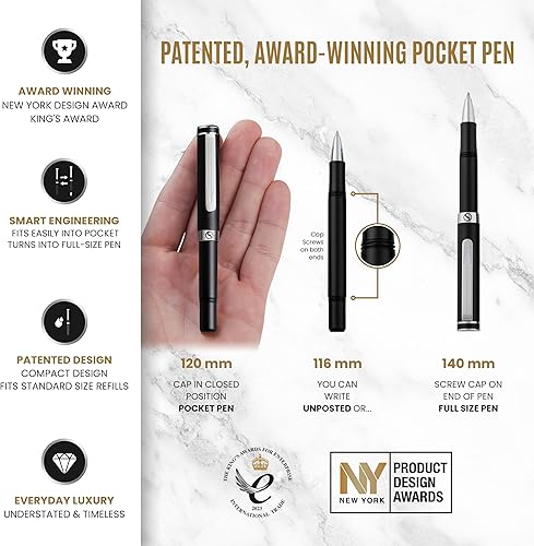 Miniatura 58 de Scriveiner Green Rollerball EDC Luxury Pen, Stunning Pocket Pen with Chrome Finish, Cool Writing Pen, Best Gift for Men & Women, German Schmidt