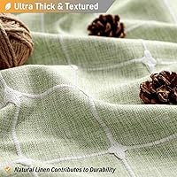 Vista 2 de BTTN - Cortina de tela de lino para ducha, bohemia, con borlas, estilo rústico chic, para baño, elegante, con ganchos, alta, gruesa, moderna