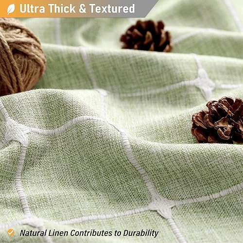 Miniatura 2 de BTTN - Cortina de tela de lino para ducha, bohemia, con borlas, estilo rústico chic, para baño, elegante, con ganchos, alta, gruesa, moderna