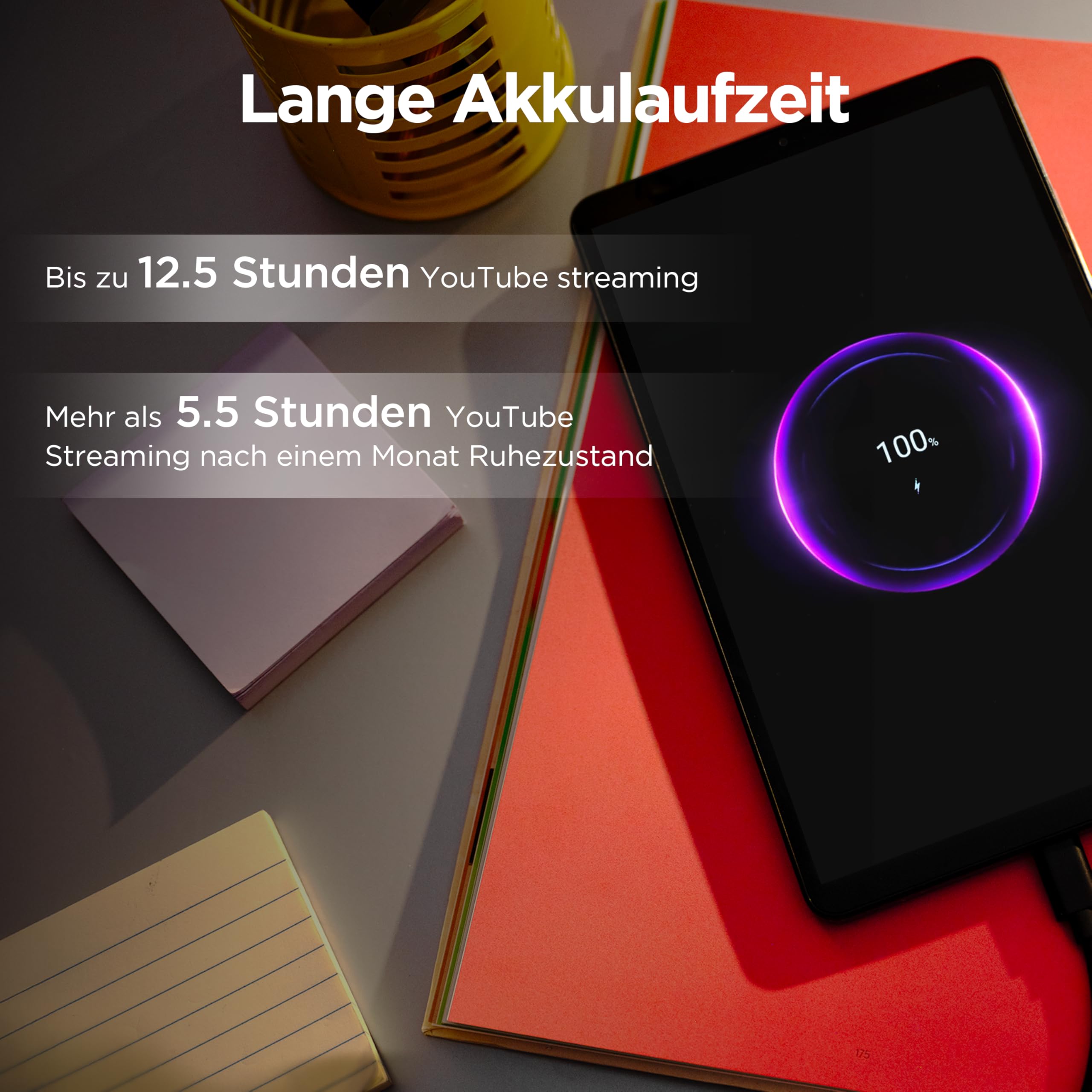 Lenovo Tab One Tablet | 8.7" 1340 x 800 LCD Display | MediaTek Helio G85 | 4GB RAM | 64GB Speicher | Android | Luna Grey