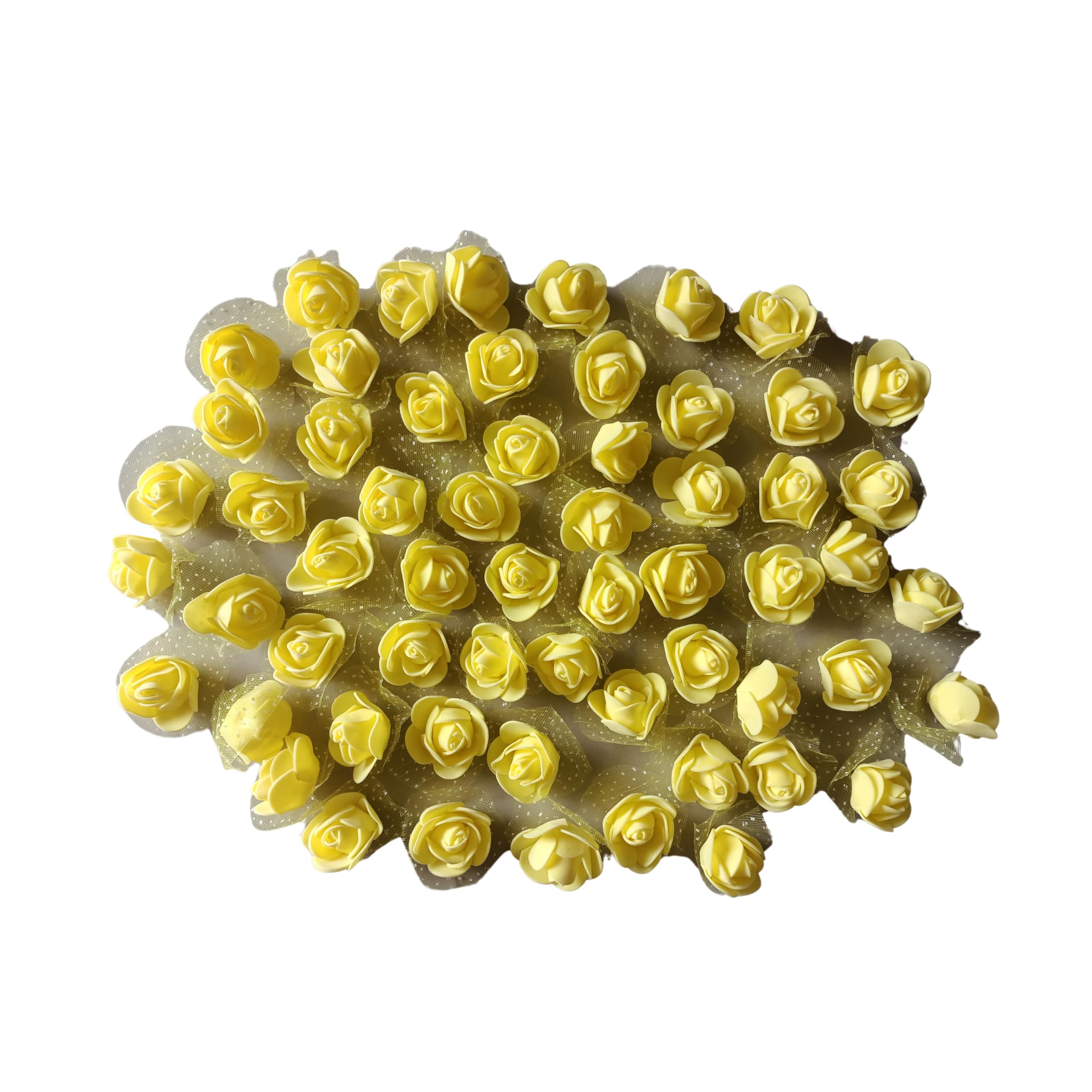 PEACHES & PINK Artificial Small Foam Rose Flowers for Decoration Art & Craft Work Hair Styling Tiara Making Gift Packing Card Making (Yellow) (B0CQ62D6NL) Amazon Price History, Amazon Price Tracker
