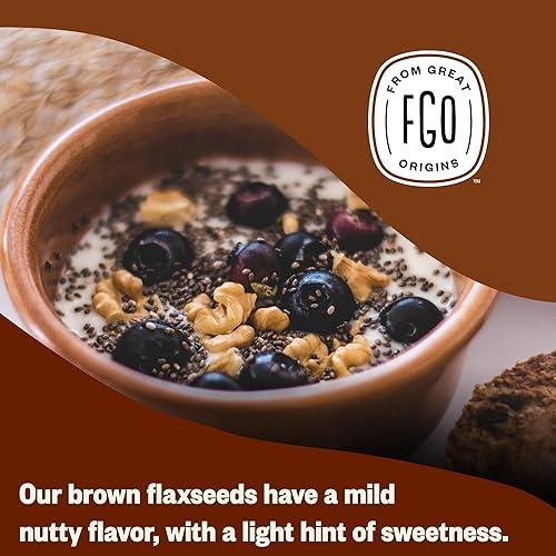 Miniatura 6 de FGO Semillas de lino marrón enteras orgánicas, bolsa resellable a granel de 2 libras  32 onzas, para hornear, cocinar y batidos, germinables,