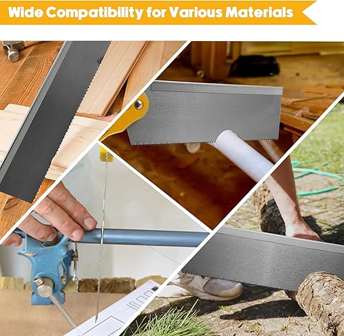 Miniatura 7 de Juego de 4 cajas ingletadoras y sierras, 3.95 x 12 pulgadas, caja de inglete extra ancha con 3 sierras ingletadoras para tareas pesadas, caja de