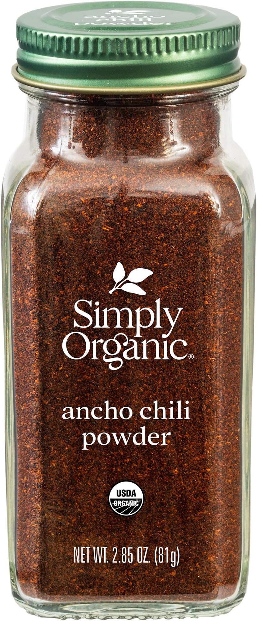 Simply Organic Ancho Chili Powder, 2.85 Ounce Jar, Certified Organic Poblano Peppers