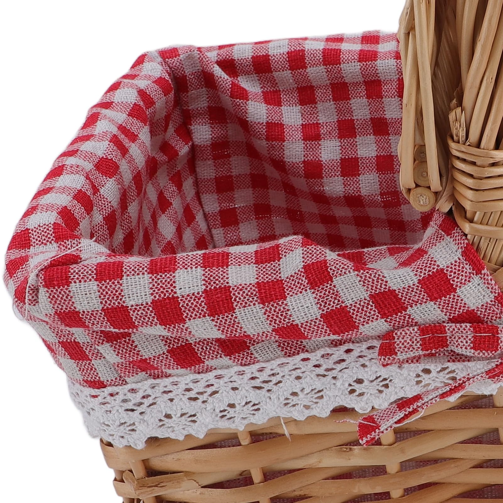 Tonysa Cesto in Rattan per Picnic con Coperchio, Rivestimento Rimovibile