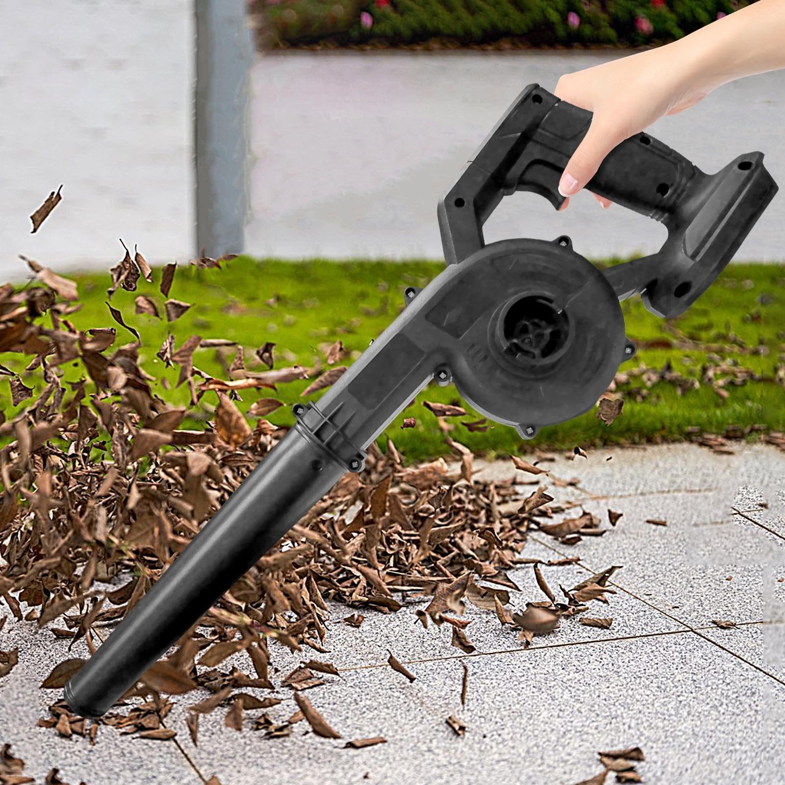 Soplador De Hojas Eléctrico Recargable de 2 Modos Portátil | Limpiadora para Jardín Sopladora de Hojas Portátil para Patio Exterior Terraza Césped Hogar Coche Taller