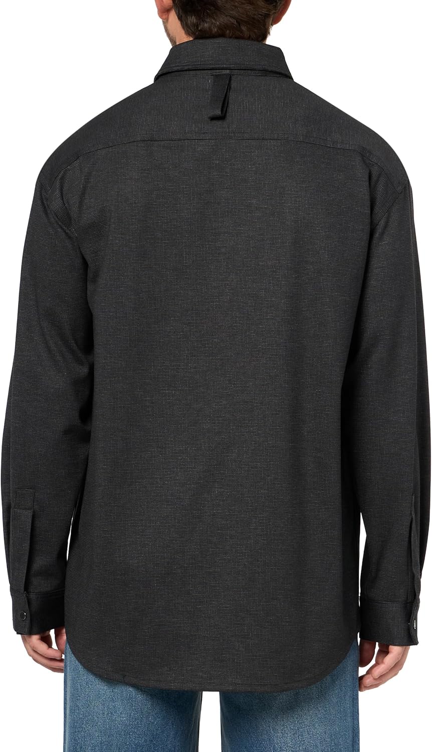 Karl Lagerfeld Mens Long Sleeve Patterned Houndstooth Utility Shirt Jacket - Image 2