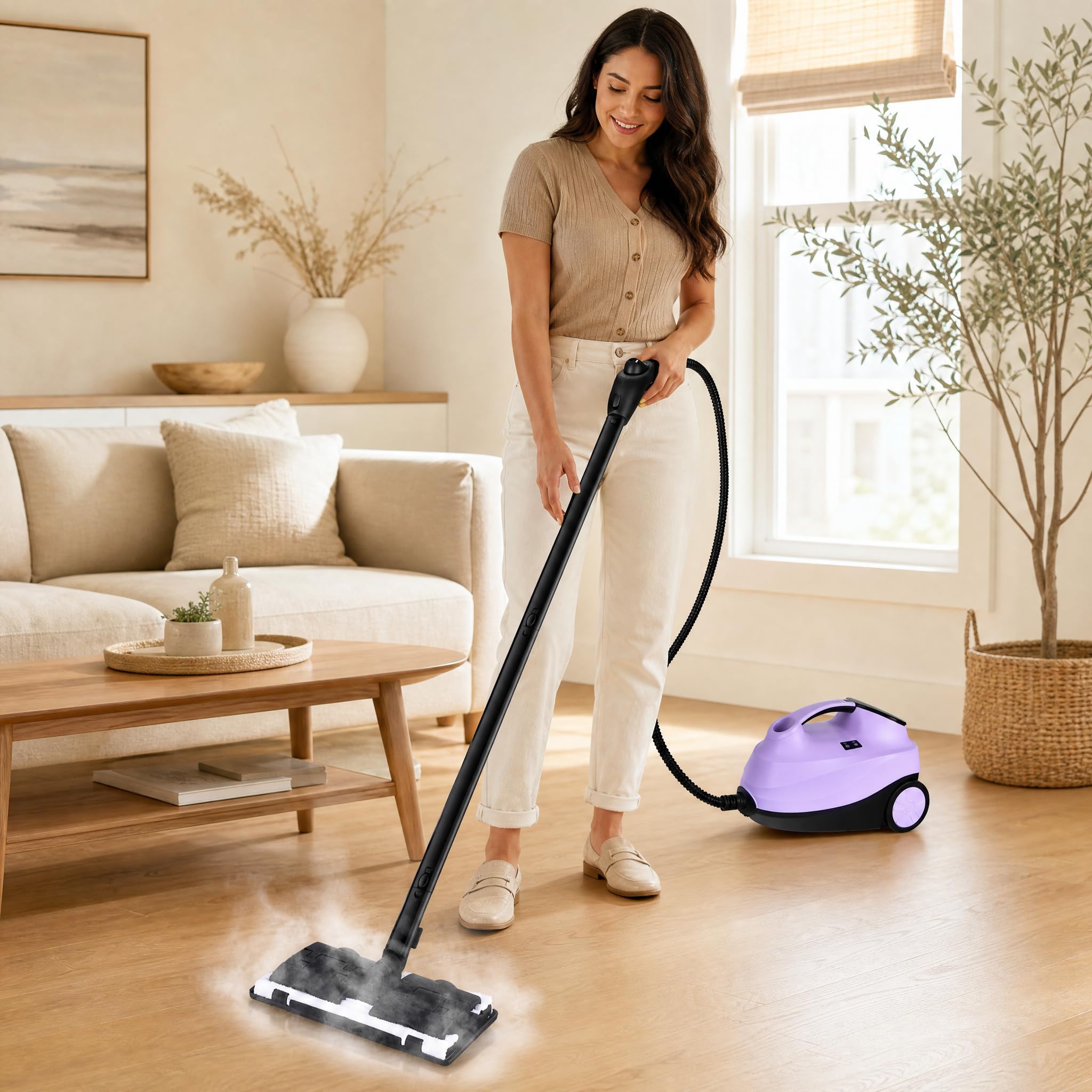 GIANTEX Pulitore a Vapore 2000W, 1,5L Serbatoio, 4 Bar, Viola