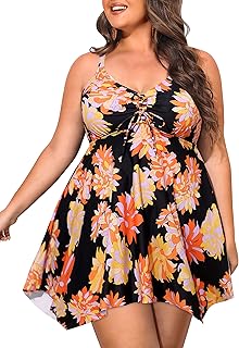 Womens Plus Size Tankini Swimsuit 2025 Two Piece Tummy Control Bathing Suits for Women Swim Dress with Shorts - Buy now