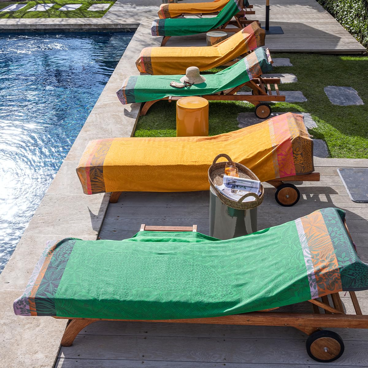 LE JACQUARD FRANÇAIS Carioca Selva Serviette de plage en coton 100 x 200 cm