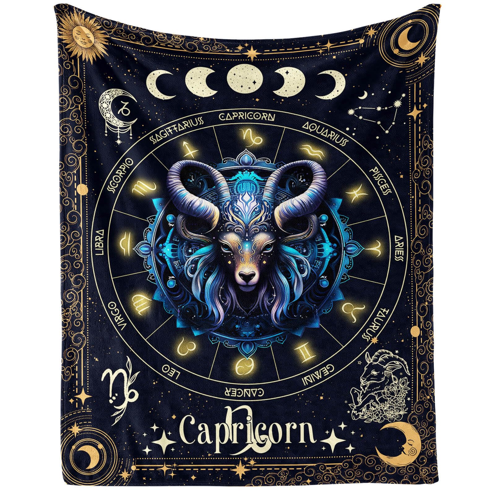 Homieblanket Capricorn Zodiac Blanket for Boys Girls, Secret Astrology Themed Design Printed Throw Blankets for Kids Lap, Chair Sofa, Soft Fleece Cozy Blanket, 40