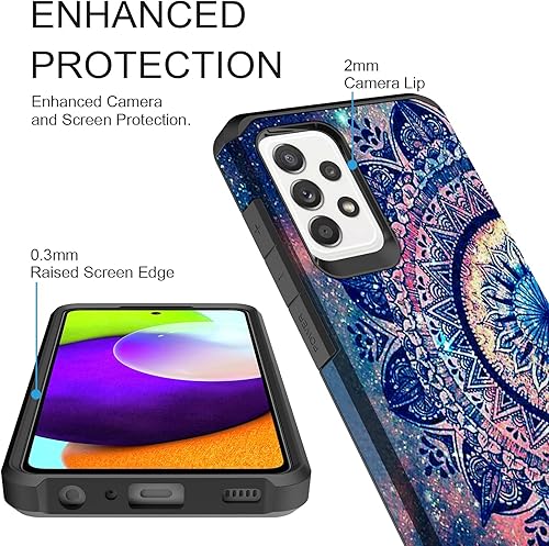 Miniatura 2 de Rosebono Funda compatible con Samsung Galaxy A52, delgada, híbrida, a prueba de golpes, cubierta dura, a la moda, colorida, funda para Samsung