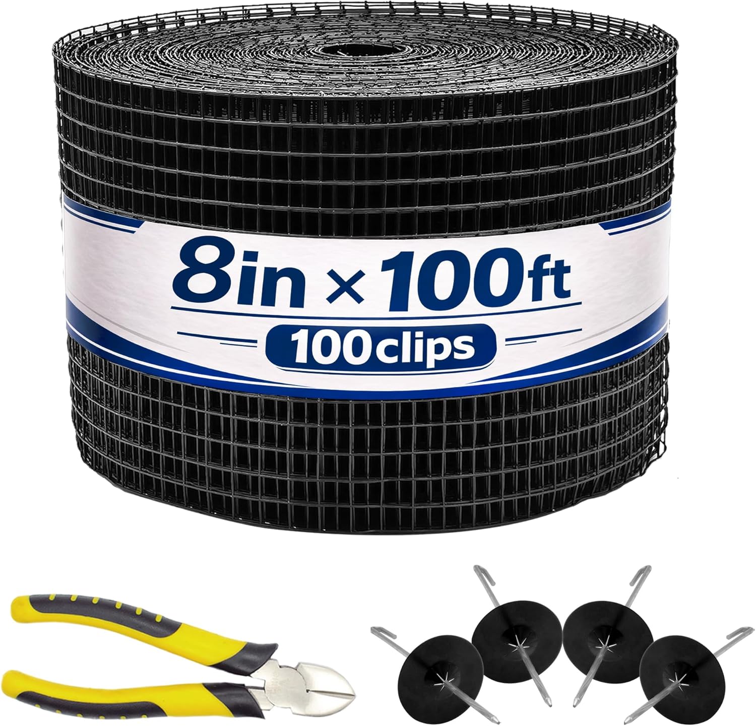 PROLEE 8 Inch X 100FT Solar Panel Bird/Critter Guard Anti-Rust with 100 Fastener Clips Rooftop Solar Panel Bird Wire Screen, Removable Without Damage