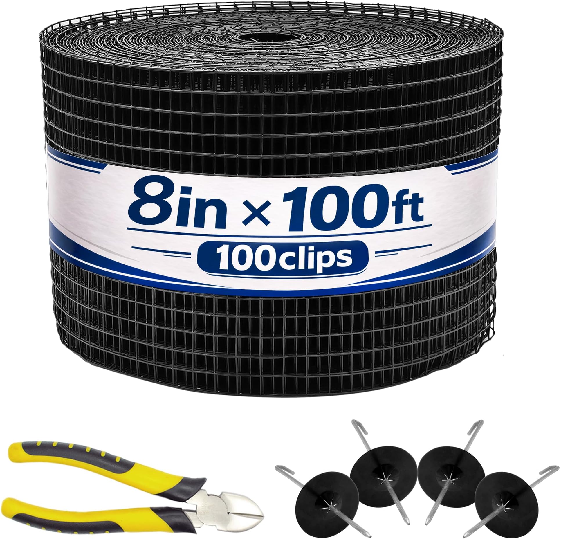 PROLEE 8 Inch X 100FT Solar Panel Bird/Critter Guard Anti-Rust with 100 Fastener Clips Rooftop Solar Panel Bird Wire Screen, Removable Without Damage