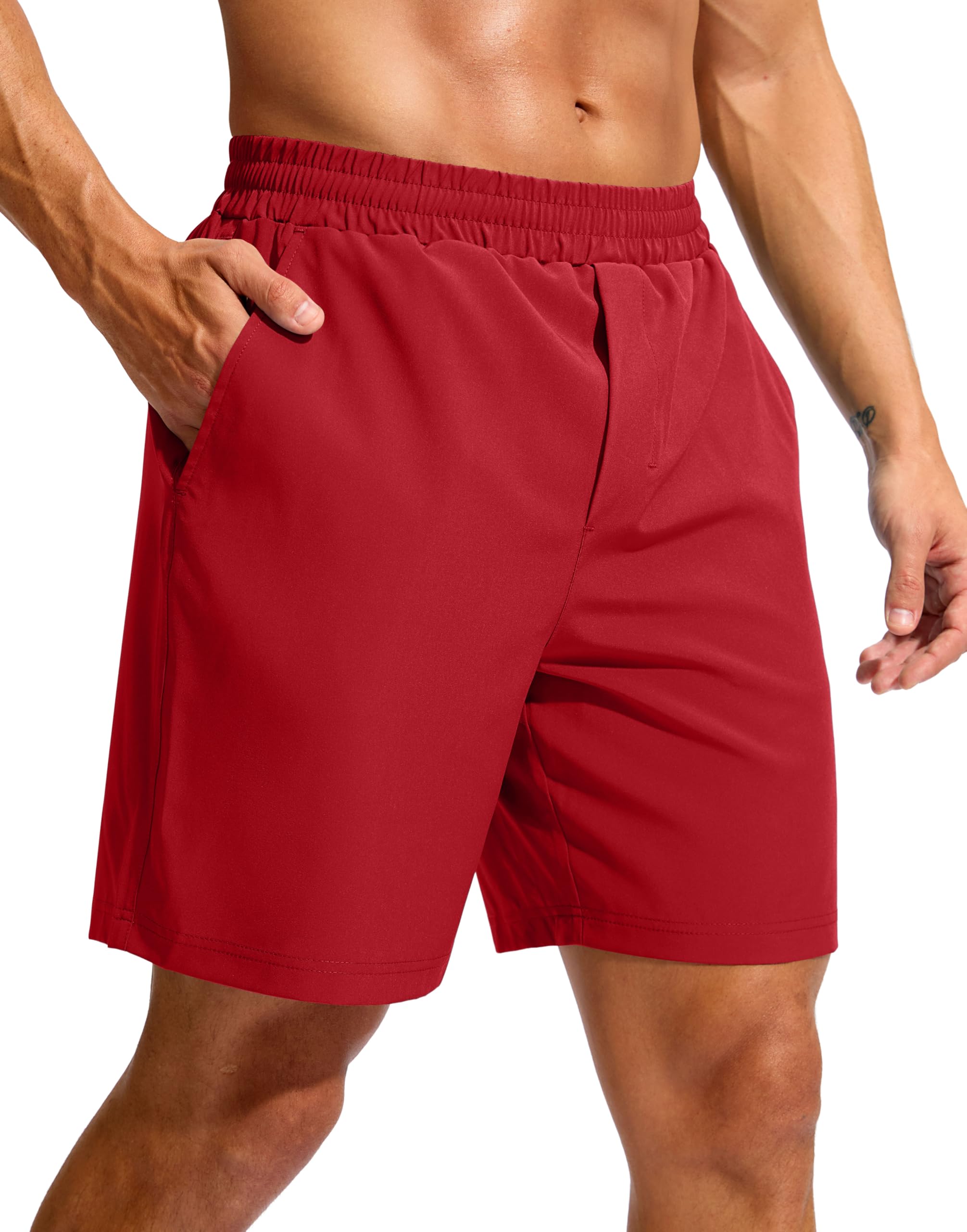Soothfeel Mens Athletic Workout Shorts with Zipper Pocket 5 7 Running Gym Shorts for Men Lightweight Quick Dry