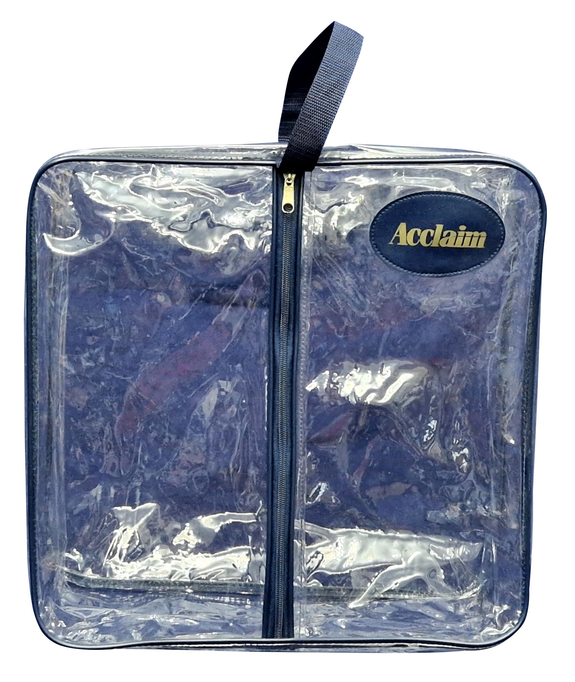 Acclaim Bangor Clear Plastic Navy Blue Trim Greensider Rinksider Bowling Bag Ideal for Clothes Shoes and Accessories Rink Side Or in The Locker