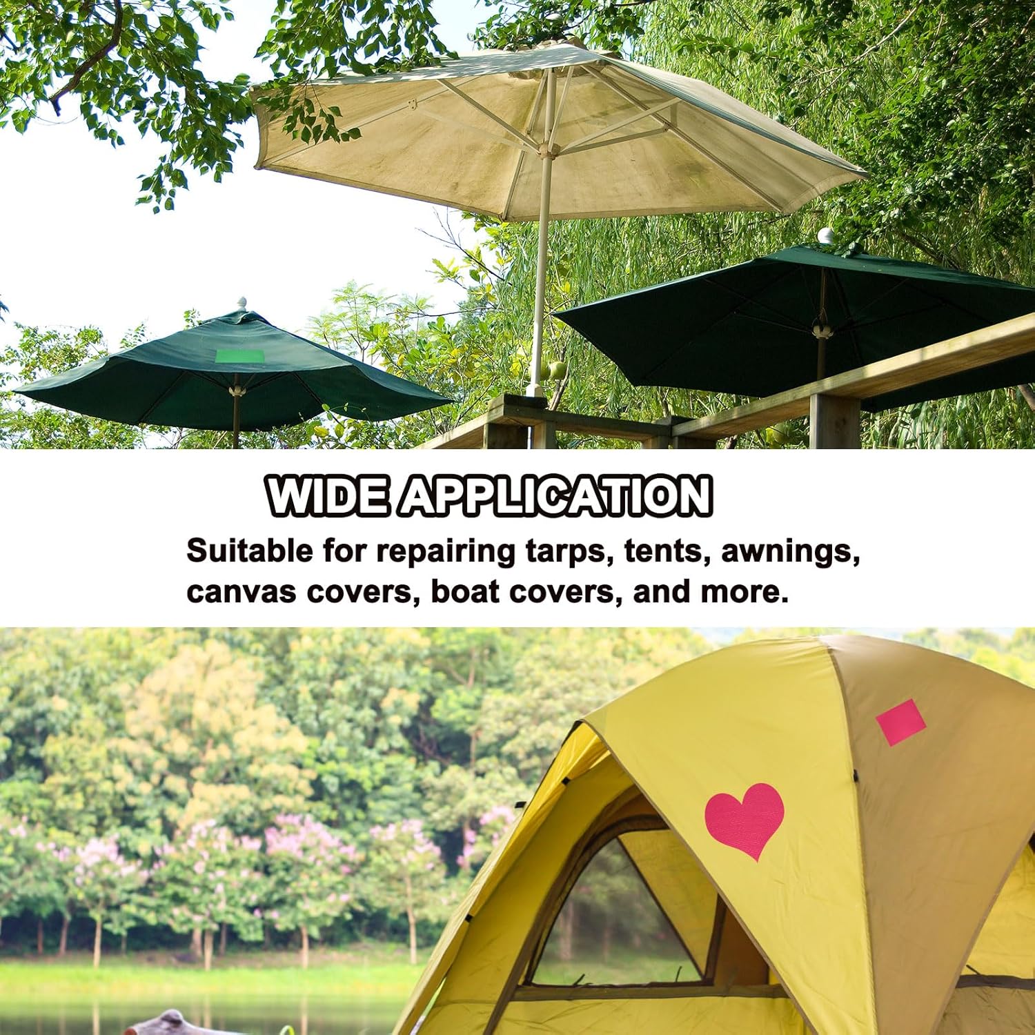 PATIKIL Awning Repair Tape 2" x 26ft Waterproof Canvas Tape High Adhesive Tear Repair Patch Kit for PVC Tarpaulin Tent Awning Fabric RV Sail Boat Cover, White