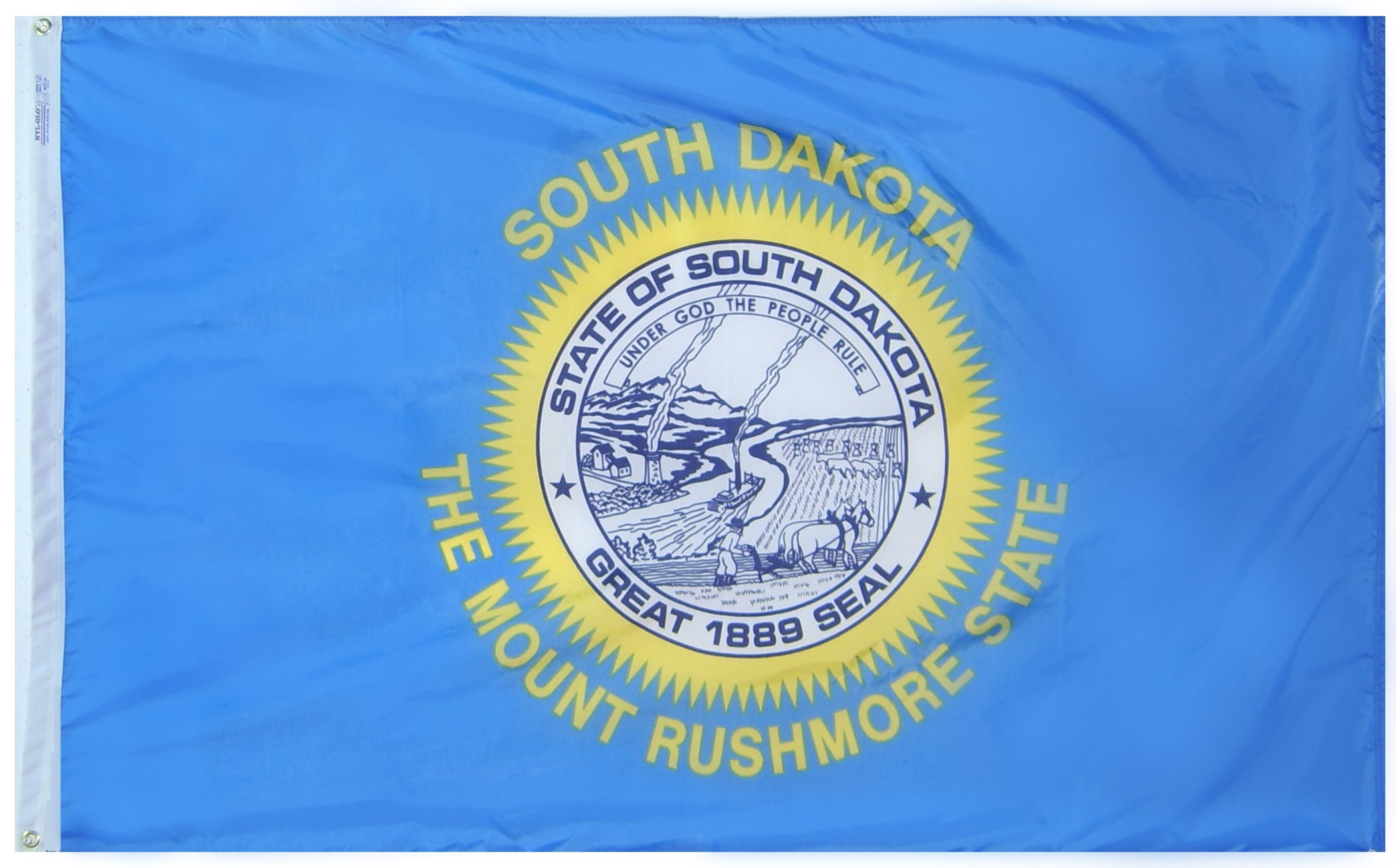 Annin South Dakota State Flag 3x5 ft. Nylon SolarGuard Nyl-Glo 100% Made in USA to Official State Design Specifications Flagmakers. Model 144960