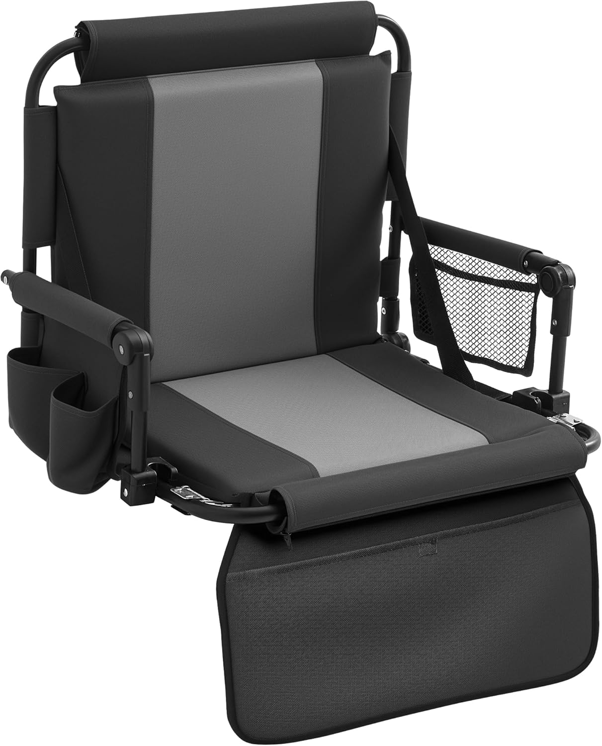 Portable Stadium Seat with Cup Holders & Multiple Storage Pockets, Foldable Bleacher Chair for Sports Games, Concerts, Camping