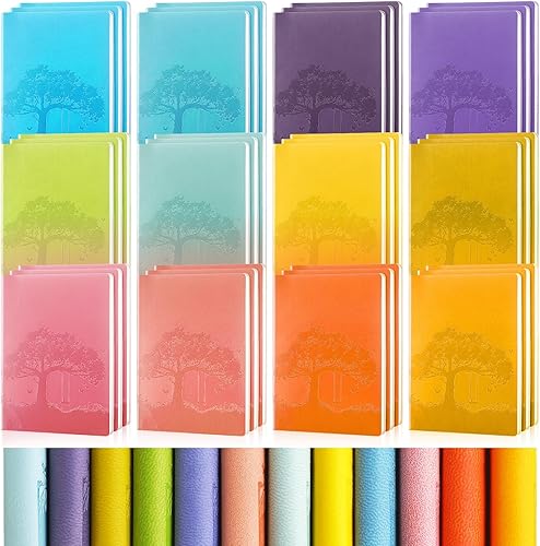 Miniatura 8 de 24 cuadernos de piel sintética a granel coloridos con forro de vida de árbol, cuaderno de cuero sintético suave, cuaderno de escritura a rayas para