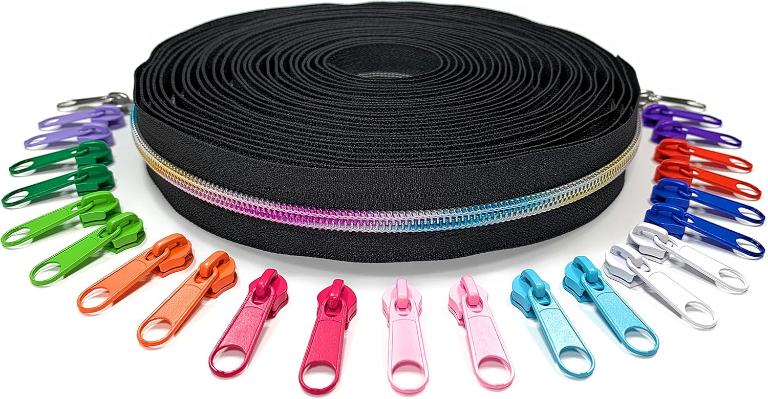 Nuburi Size 5 Zipper by The Yard 10 Yards of Make Your Own Bulk