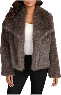 Chaqueta cálida de felpa para mujer, de manga larga, con cremallera, abrigo cálido para mujer, color marrón, talla XL
