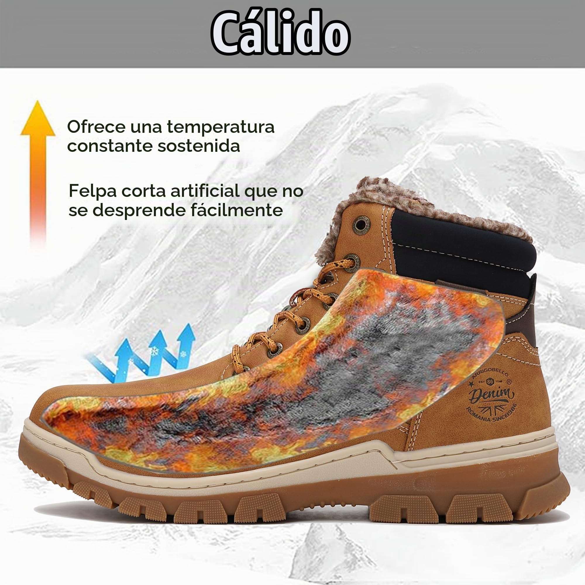 ARRIGO BELLO Botas Hombre Invierno Botines Zapato Nieve Clásico Forrado Piel Trekking Senderismo Talla 41-46