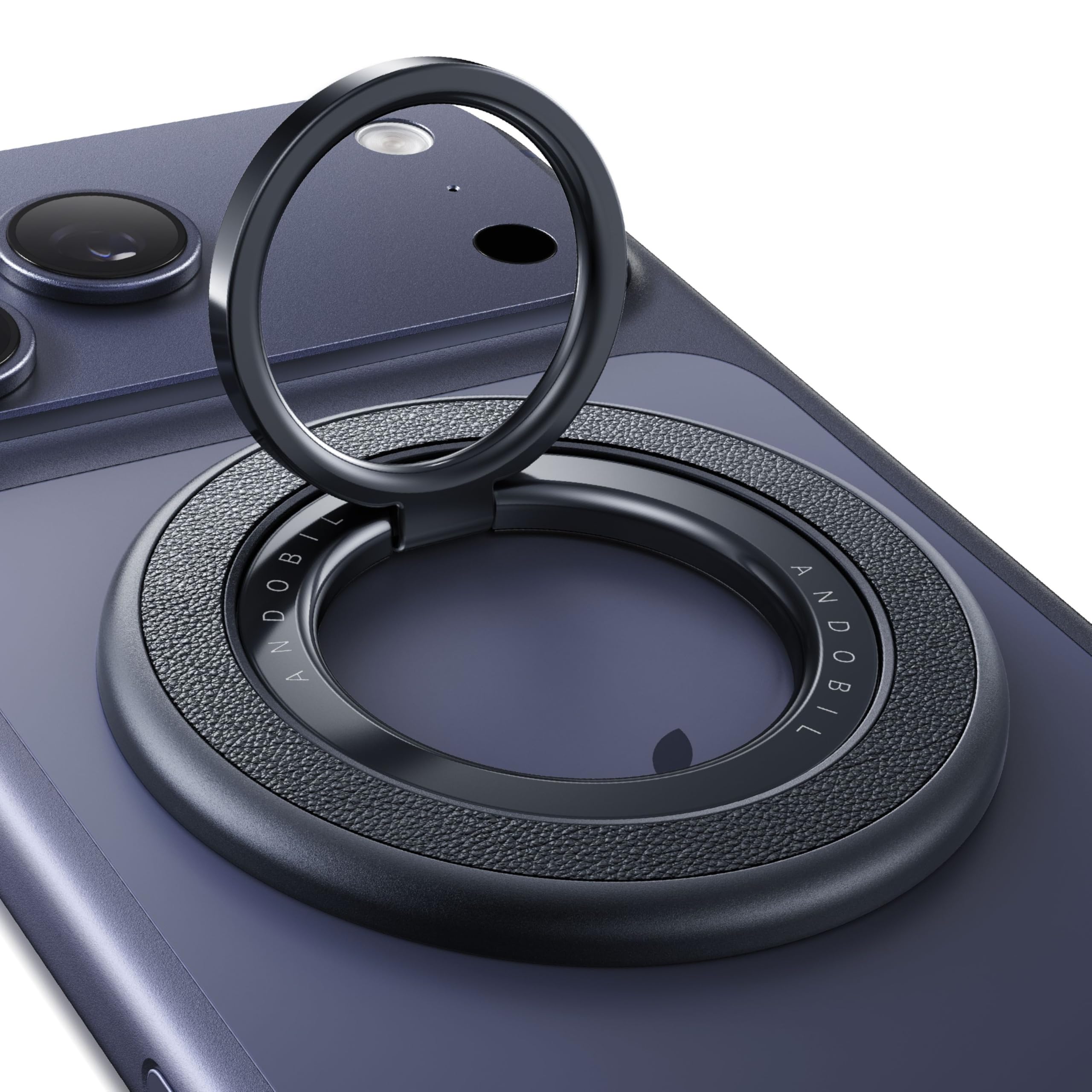 【2026高級牛革製&MagRing Pro Max】 Andobil スマホリング Magsafe マグセーフ リング 落下防止 バンカーリング マグネット【磁力4KG・両面マグネット】 スタンド機能特化 革製 スマホ リング 360度回転 角度調整可 簡単着脱 本革 マグネットリング 薄型 高級合金素材 携帯リング 磁石 iPhone 17 16 15 Pro Max Androidに対応