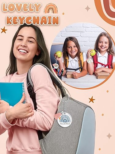 Miniatura 6 de 60 llaveros acrílicos inspiradores de arco iris bohemio con borlas, regalos de agradecimiento para compañeros de trabajo, regalos de agradecimiento,