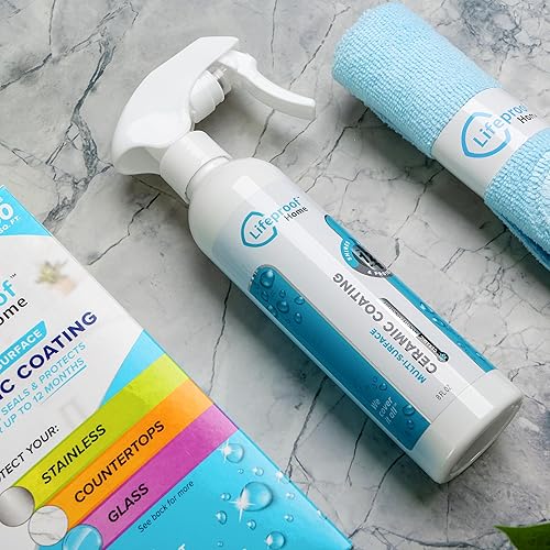 Vista 7 de Kit de aerosol de recubrimiento cerámico Lifeproof - Brillo, sello y protección para superficies de cocina y baño, repele manchas y suciedad