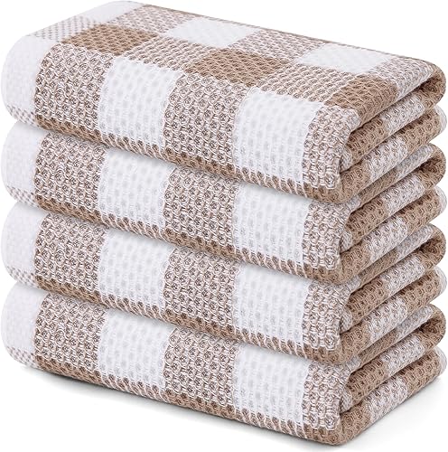 Miniatura 15 de homing Juego de toallas de cocina a cuadros de búfalo y paños de cocina, 30 cm x 30 cm y 33 cm x 71 cm, juego de 8 toallas de cocina de algodón a