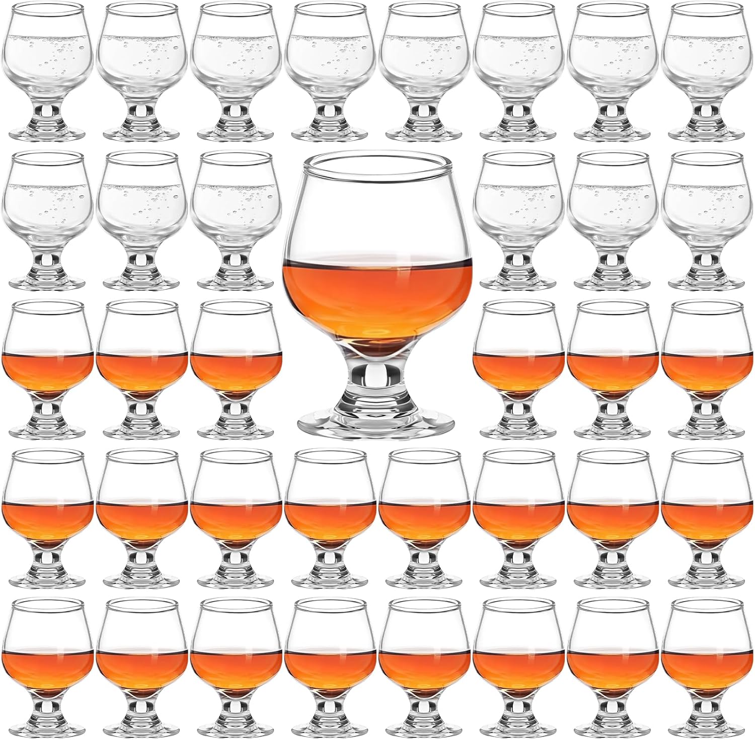 Sabary 36 Pcs 1.75oz Mini Shot Glass, Clear, Cute, Perfect for Tasting Brandy Whiskey Juice Vodka Sherry Champagne Beer