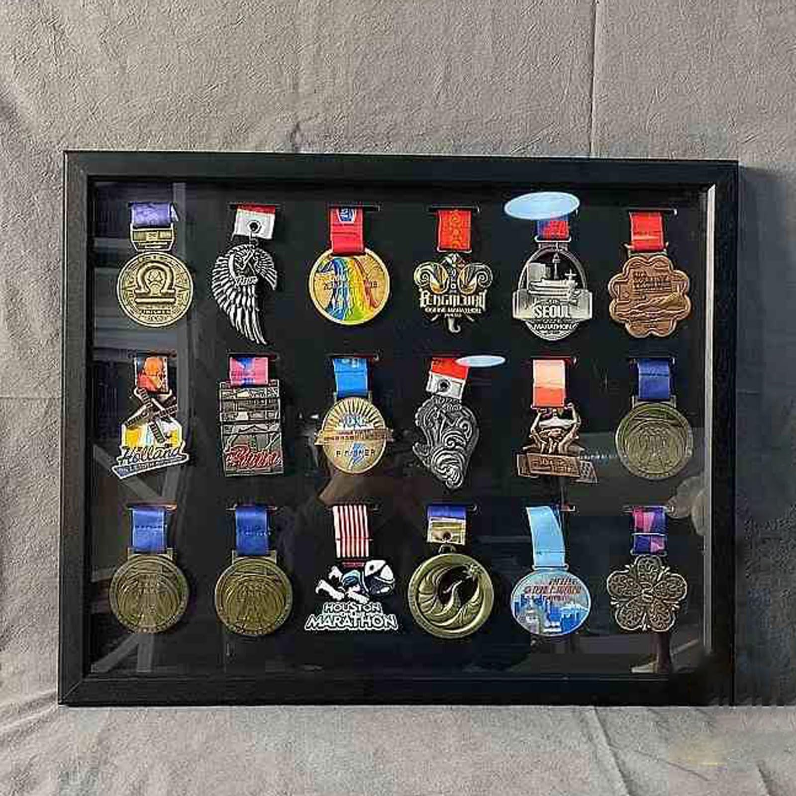 Medalla Caja Expositora Insignias,Medalla Deportes Cuadro Mostrar,Caja Sombra para Medallas,Medalla Deportes Cuadro Mostrar,FáCil Limpiar,para Exhibir Deportivo,Medall,Certificado,Fotos