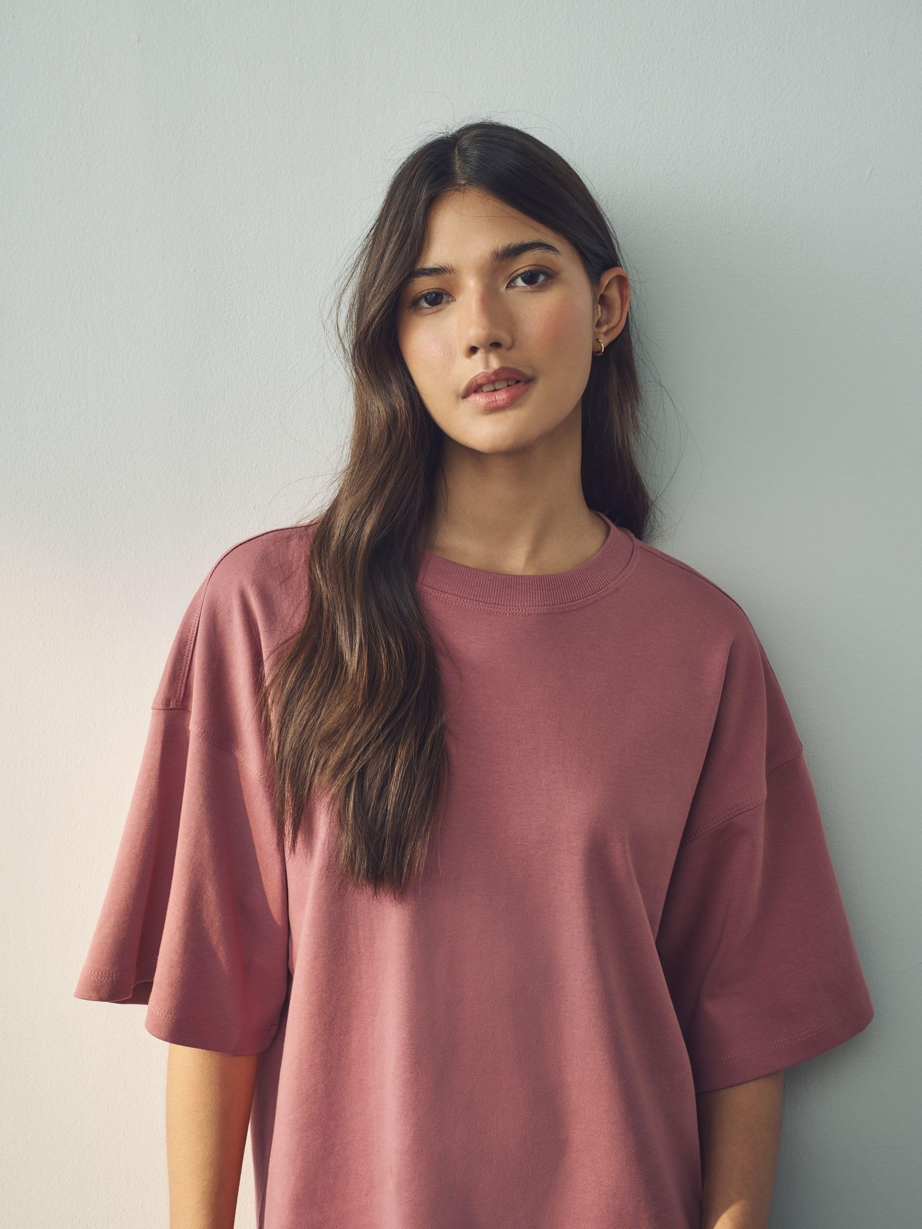 NEXT Donne Confezione da 5 T-Shirt squadrate in 100% Cotone a Manica Corta