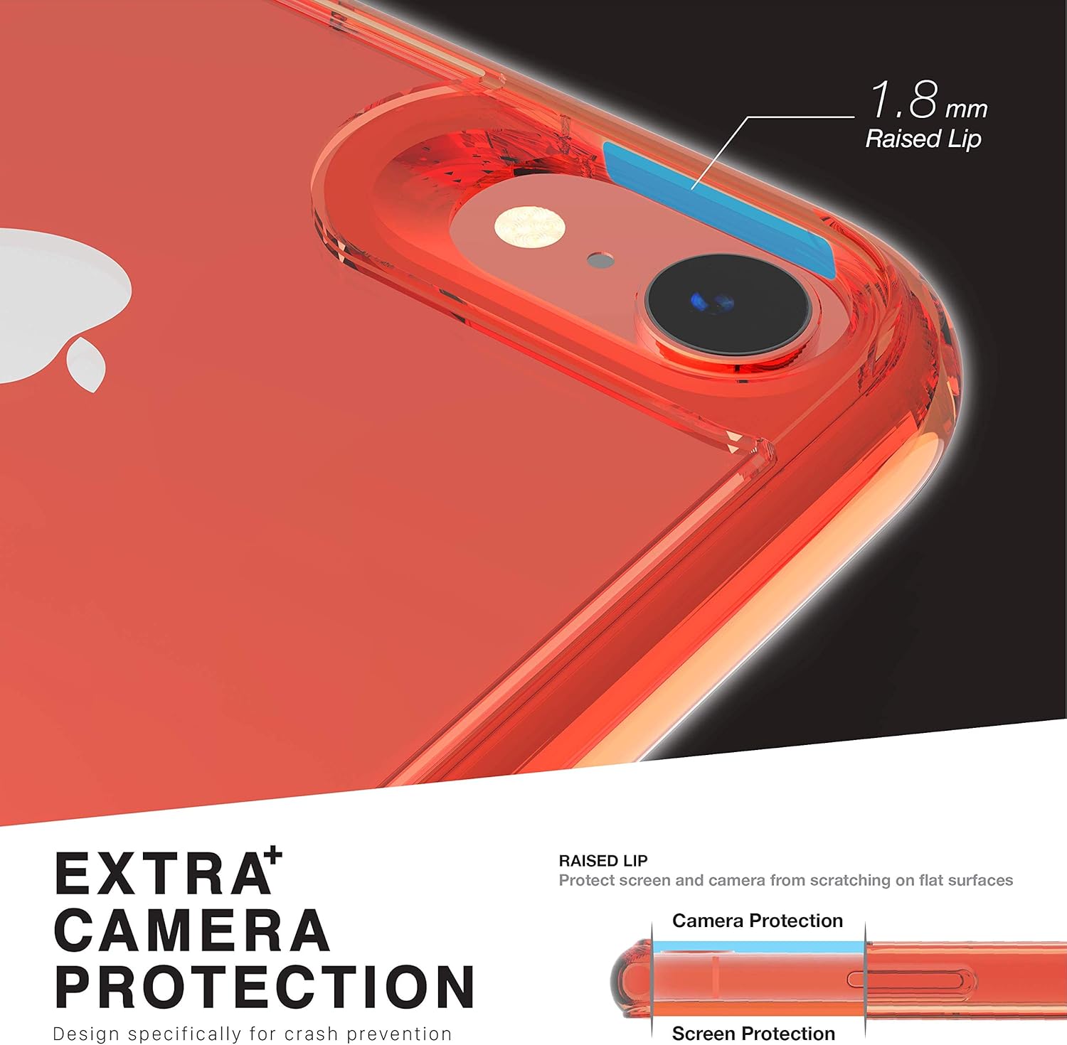 TEAM LUXURY iPhone XR Case, [UNIQ Series] Shockproof, Rugged Anti-Drop Hybrid Protective Phone Cases Cover Compatible with Apple iPhone XR 6.1” for Women & Men (Red Velvet/Gray) : Cell Phones & Accessories