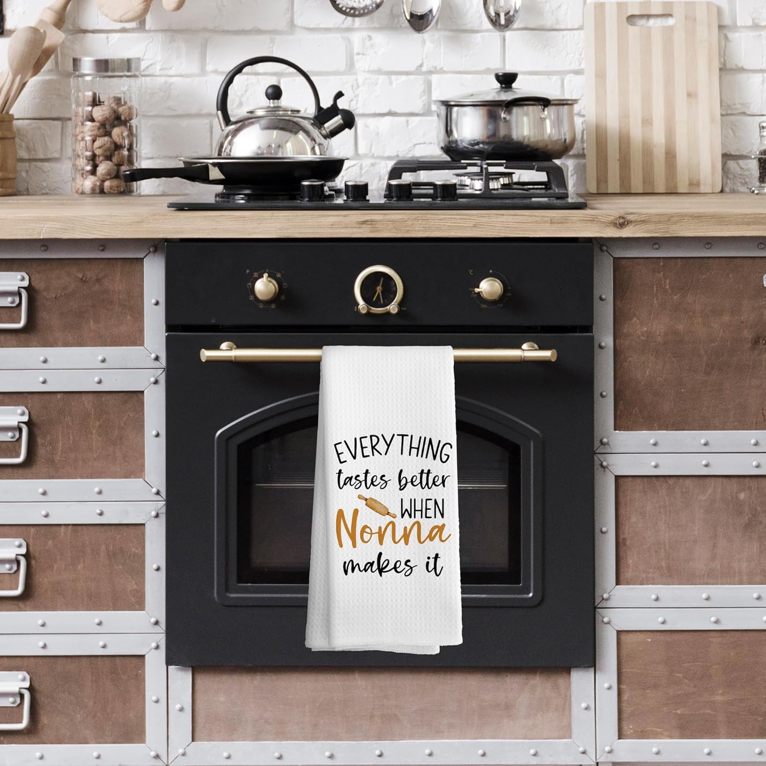 Nonna Gifts Kitchen Towels Grandma Gifts from Grandchildren, Grandma Gift for Mothers Day Dish Towel Dishcloth 16x24 Inches, Grandmother Gift Decorative Absorbent Hand Tea Towels Decor - Image 3