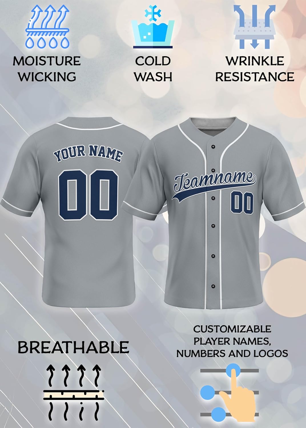 Custom Baseball Jerseys - Personalized Team Uniforms for Men, Women, Boys, and Girls - Add Your Name, Number, or Logo - Image 4