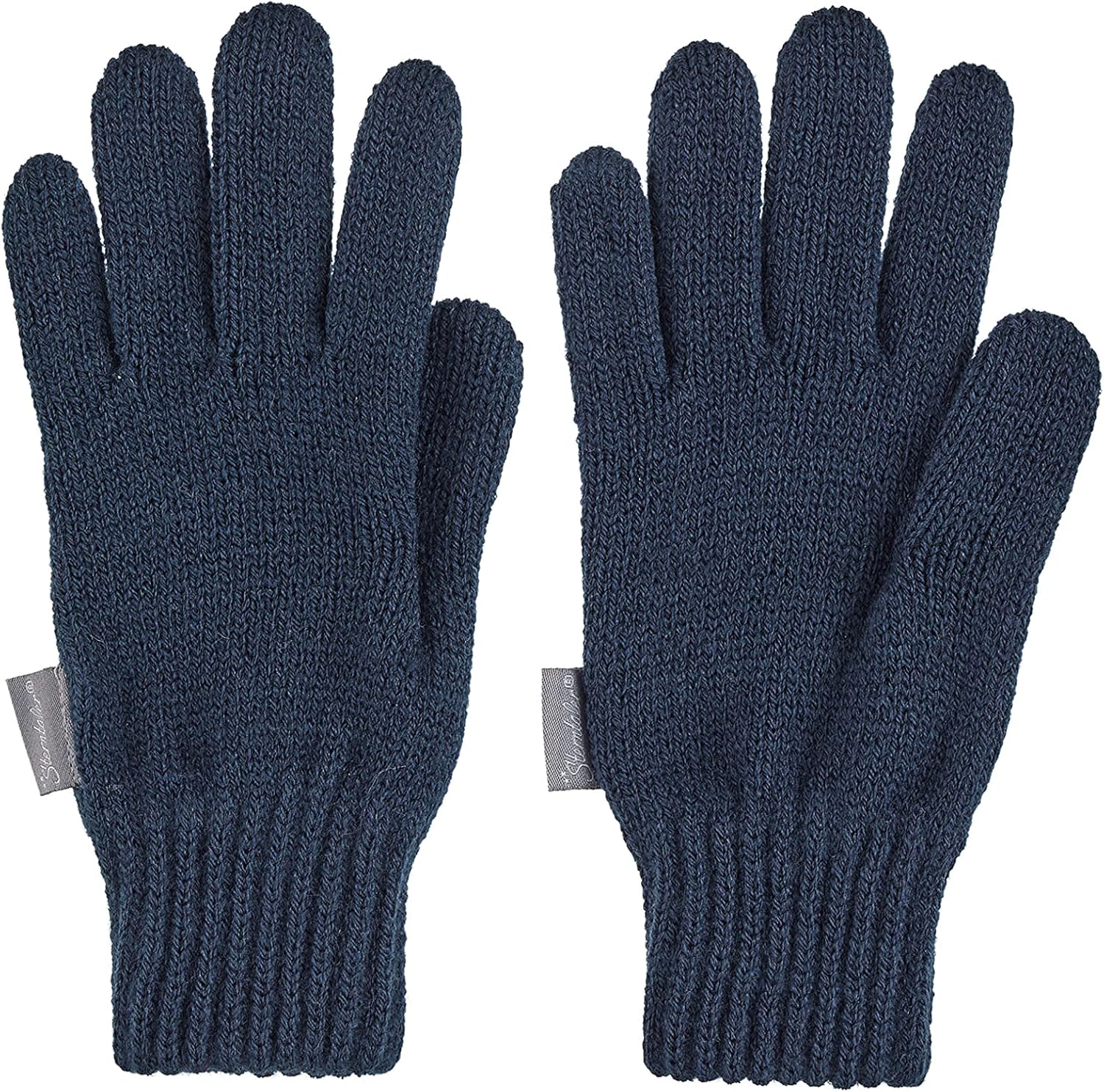 Stermtaler Strick-Fingerhandschuh Ringel Unisex Baby Winter Gloves, Navy Blue, One Size