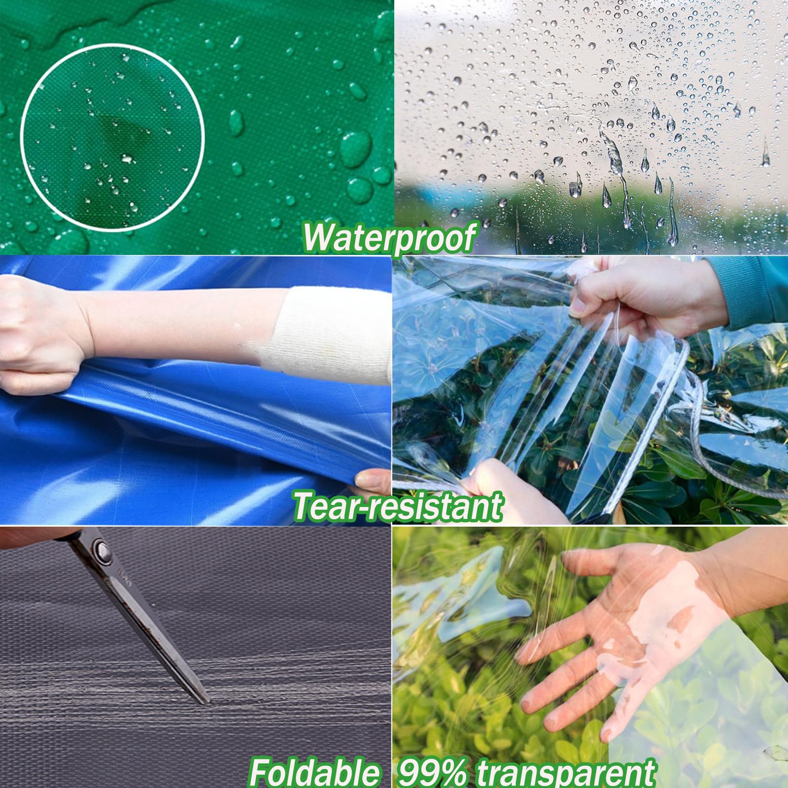 Telone Trasparente 0,5mm 2,5 x 3m Impermeabile Con Occhielli | PVC 0,5mm, Antigelo, Antipioggia, per Balcone, Giardino, Gazebo, Terrazzo, Mobili Esterni,Taglie personalizzate
