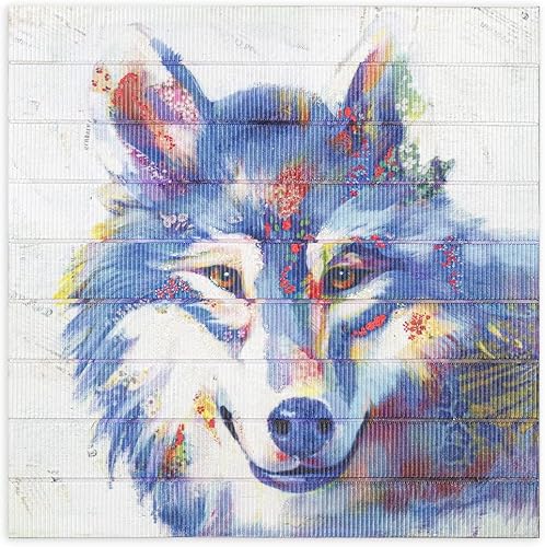 Arte moderno lobo pintura de animales enmarcados para colgar en la pared, pintura mural arte de pared impresiones de lobos en cinta, decoración del