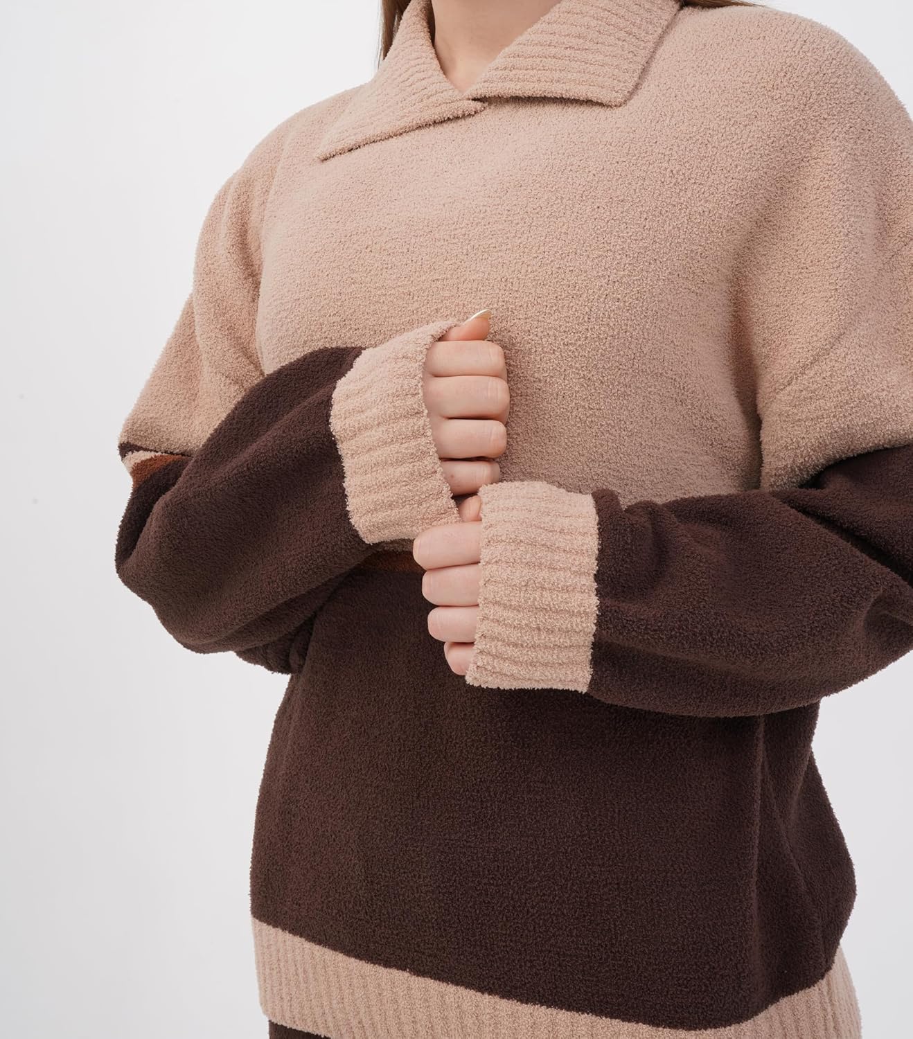 DAVID ARCHY Warm Pajamas for Women Fleece Lounge Sets Winter Fuzzy Cozy Soft Comfy Long Sleeve Pj Sleepwear Hooded Loungewear - Image 2