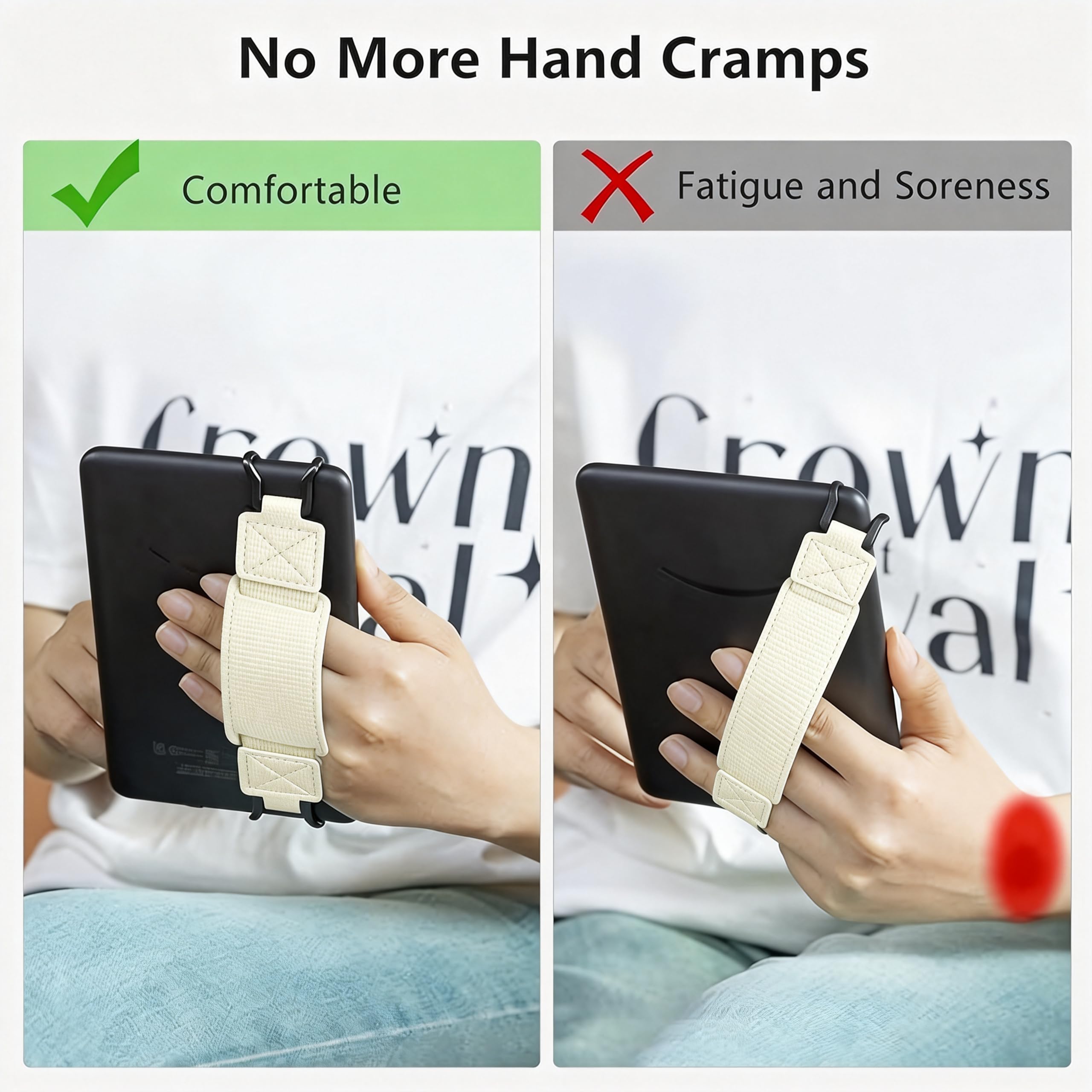 Correa de mano universal suave para tablet eReader de 6 a 7 pulgadas, compatible con Kobo/Pocketbook/Tolino/Paperwhite/Nook eReader, para eReader de 6, 6.8 y 7 pulgadas, correa de mano de alta — view 4