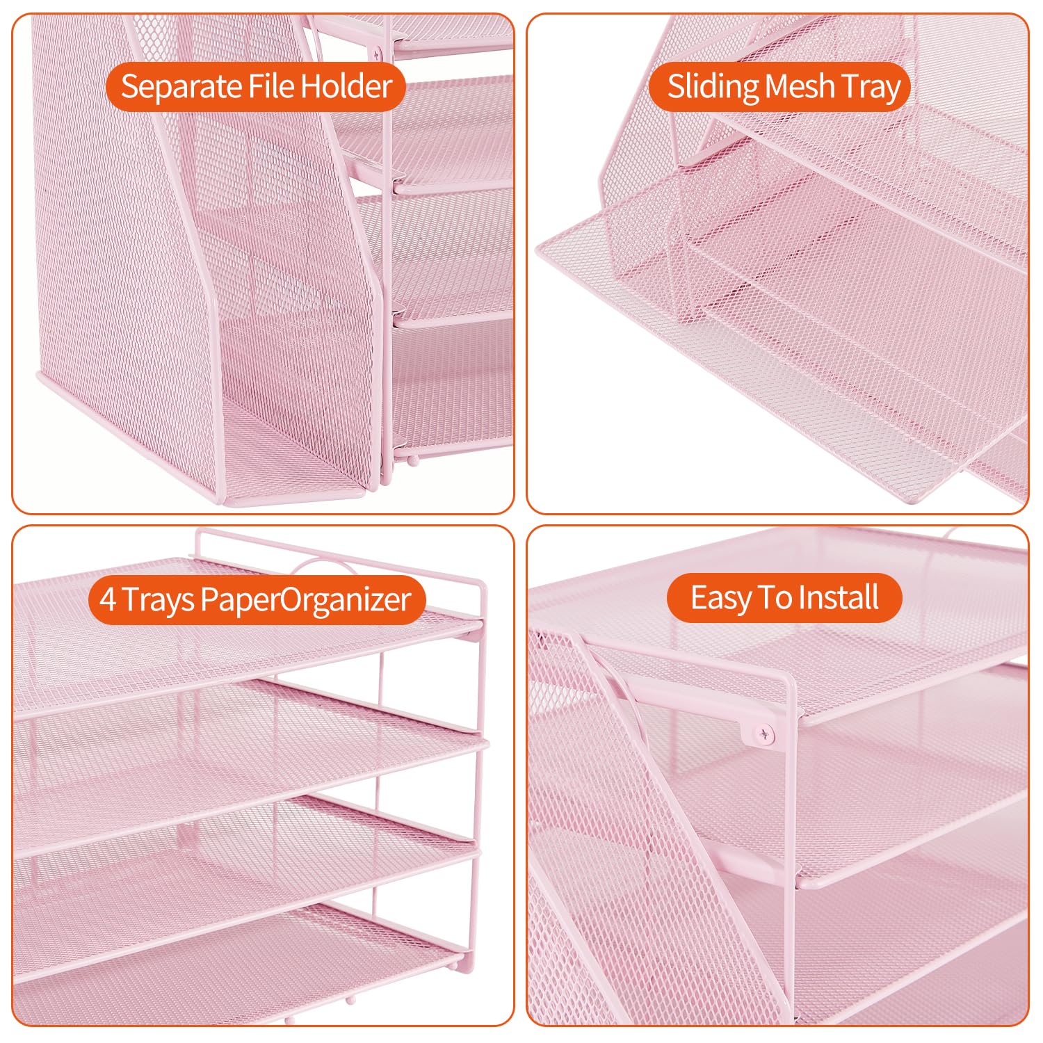 Desk Organizers, 5-Tier Paper Letter Tray Organizer With File Holder - View #7