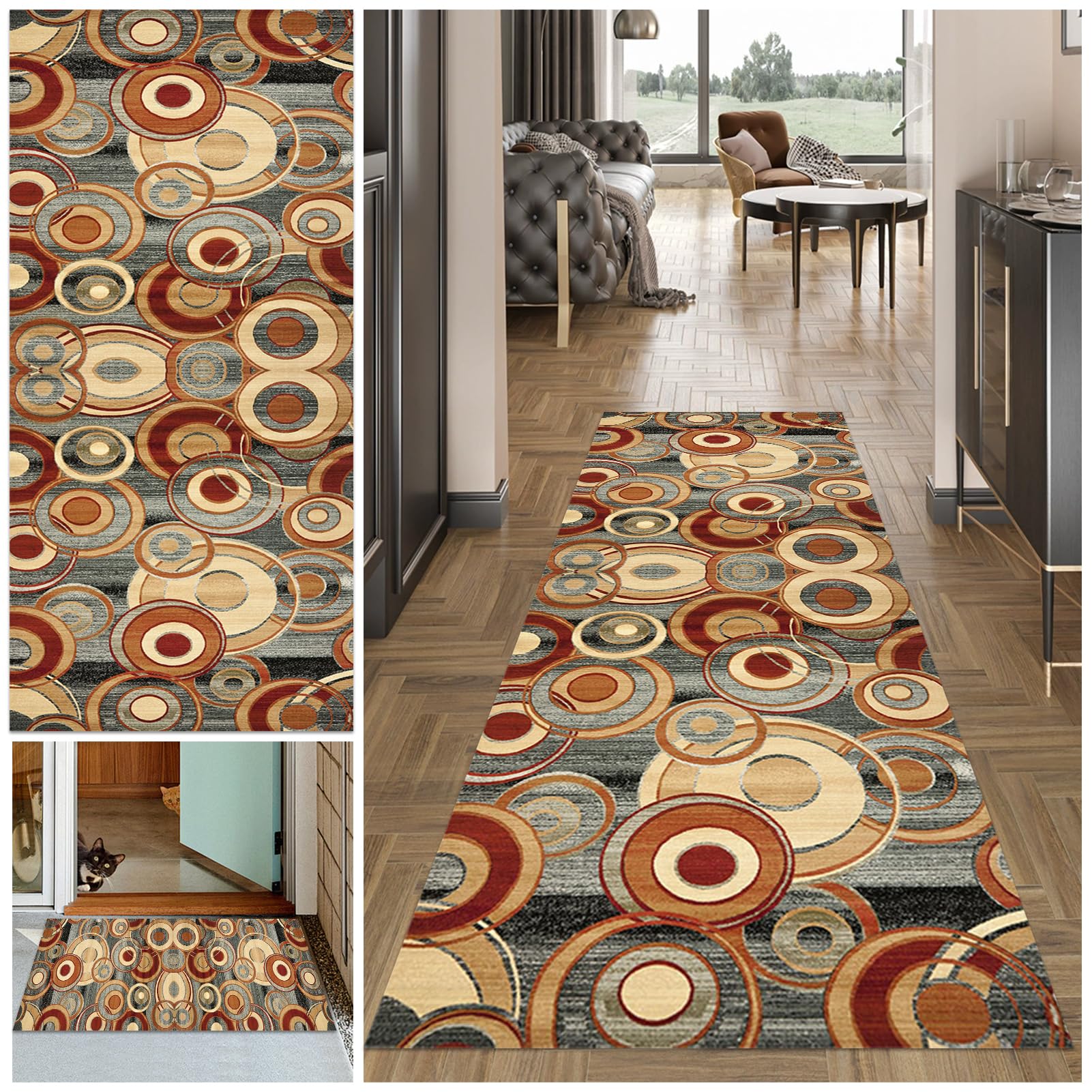 Carpet Runners for Hallways 40 x 160 cm Non Slip Carpet Runner Absorbent Carpet Floor Mat Machine Washable Kitchen Runner Rug Long Hallway Hall Runner Narrow Rugs Area Rug Runner Rug for Hallway