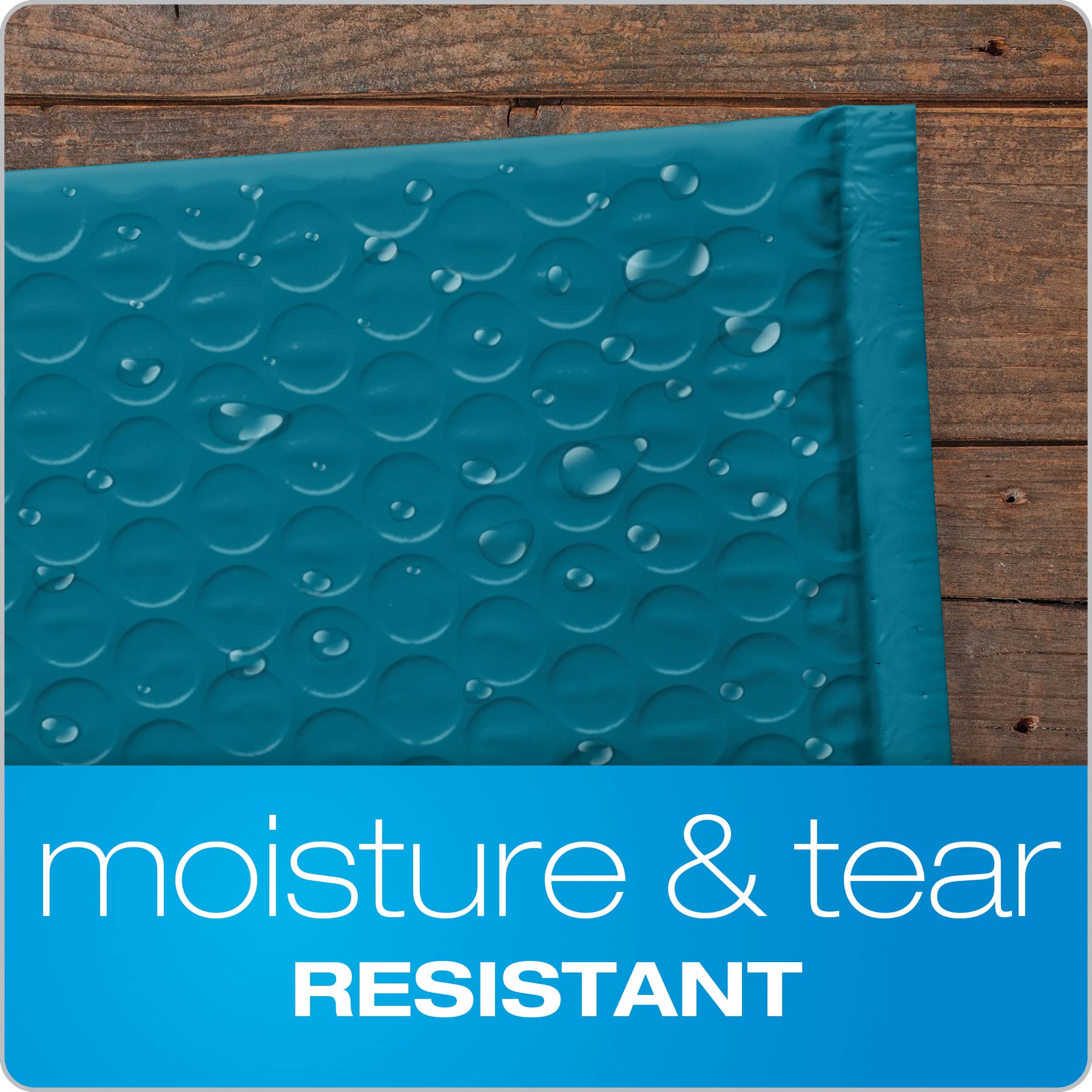 Quality Park Luftpolster-Versandtaschen, 15,2 x 22,9 cm, wasserabweisend, blau, gepolsterte Umschläge, Redi-Strip-Abziehverschluss, 50 Stück pro Box (QUA85862)