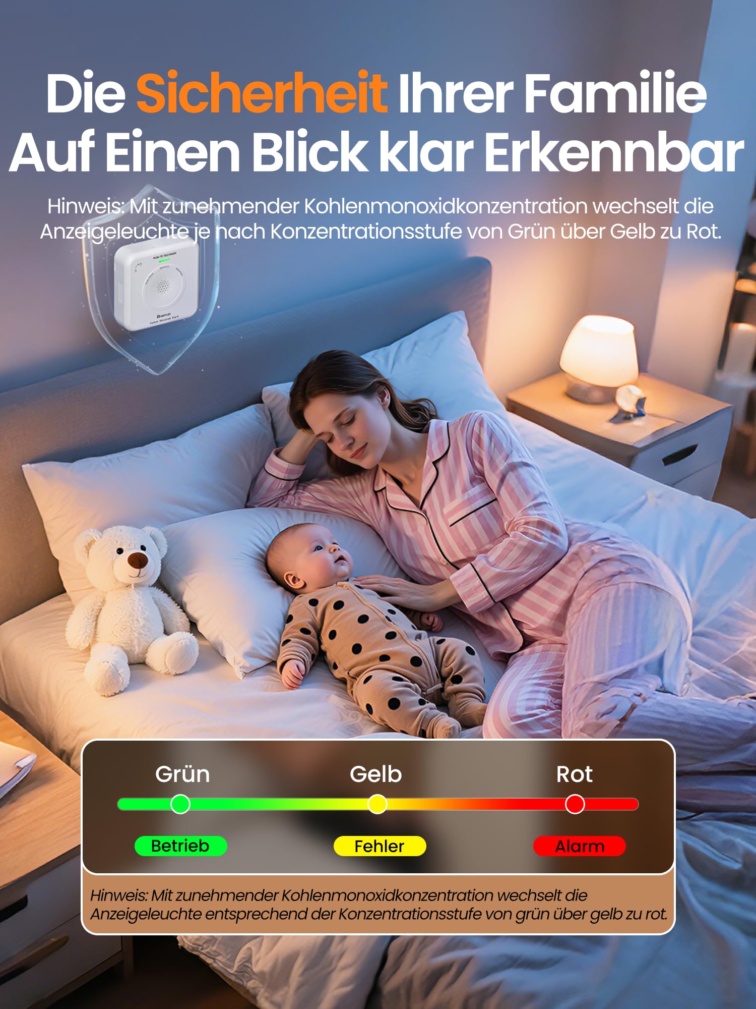 Heiman Détecteur de Monoxyde de Carbone Intelligent Matter (Hub Requis) - Détecteur CO pour SmartThings & Home Assistant, Certifié en 50291, Piles AA Remplaçables, Capteur 10 Ans, 85dB, HS-725ES-M